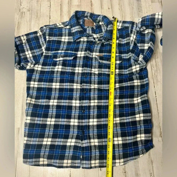 Orvis Flannel Shirt Adult XL Blue Plaid Button Long Sleeve - Picture 6 of 13